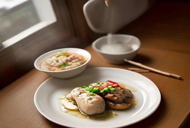 Steamed Chicken with Ginger and Shiitake (姜菇蒸滑鸡) — Chinese recipe