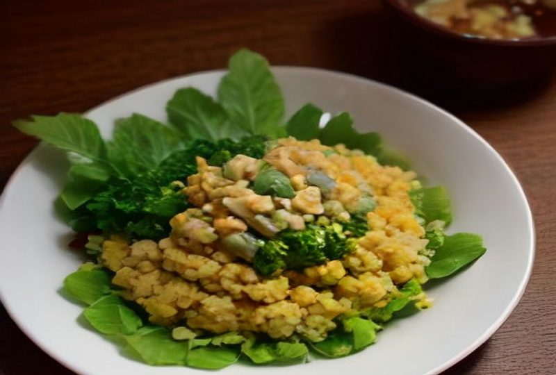 Tofu Scramble with Greens (青菜炒豆腐) — Chinese recipe