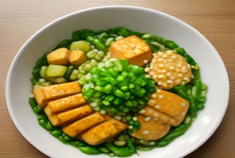 Pan-Seared Tofu Veggie Bowl (香煎豆腐蔬菜碗) — Chinese recipe